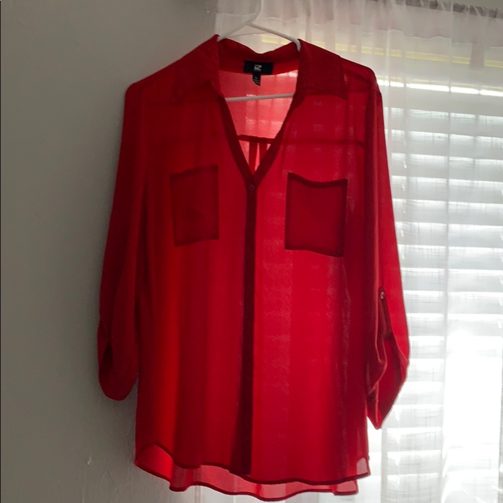 Red Button Down
